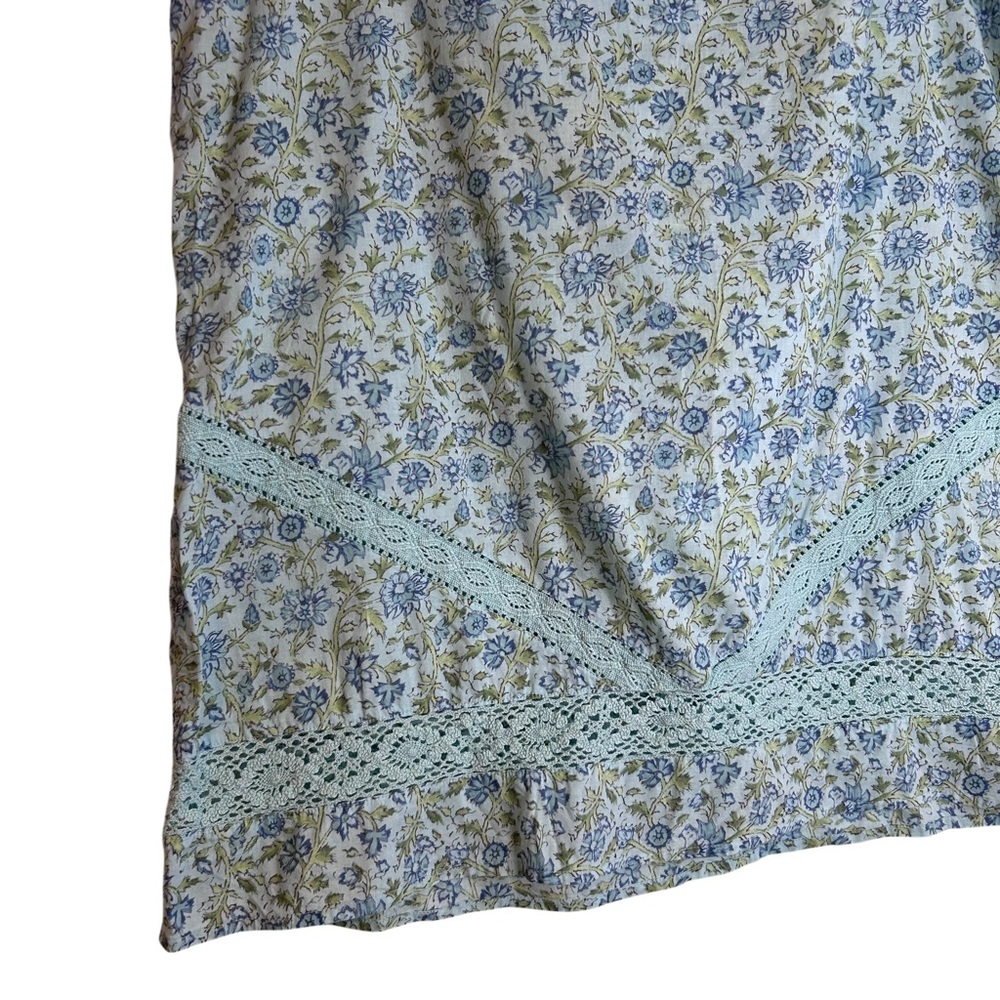 Abercrombie & Fitch Dainty Y2K Fairy Floral Midi Skirt Size 6 Blue Coquette Boho - Picture 3 of 7